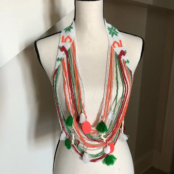 Colorful Multi-Strand Women's Necklace - Vibrant Multi - Picture 2 of 5